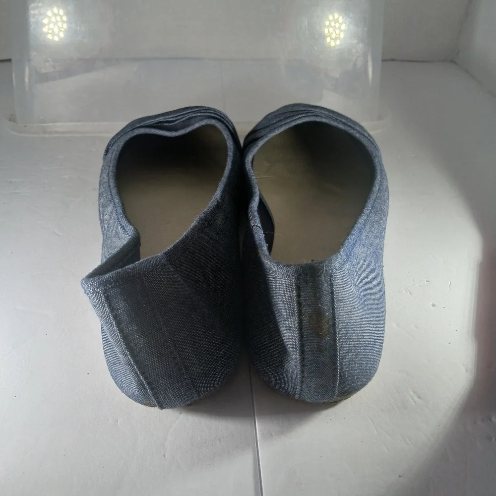 American Eagle‎ Denim Ballet Flats Size 10 Blue Pleated Round Toe Casual Classic